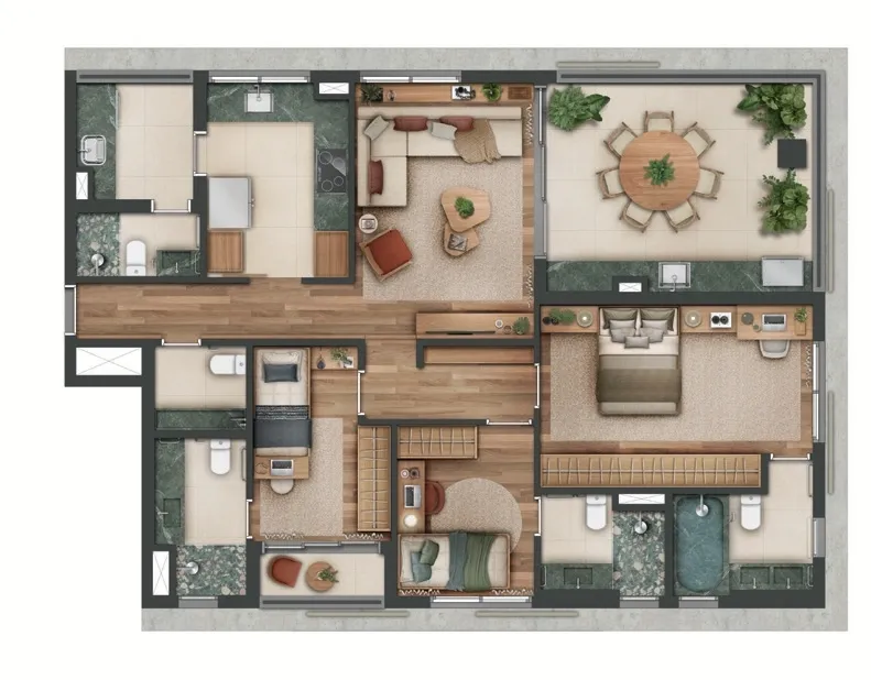 Planta da unidade Apartamento - 301 APTO - 1800 Oscar Pinheiros - Residencial
