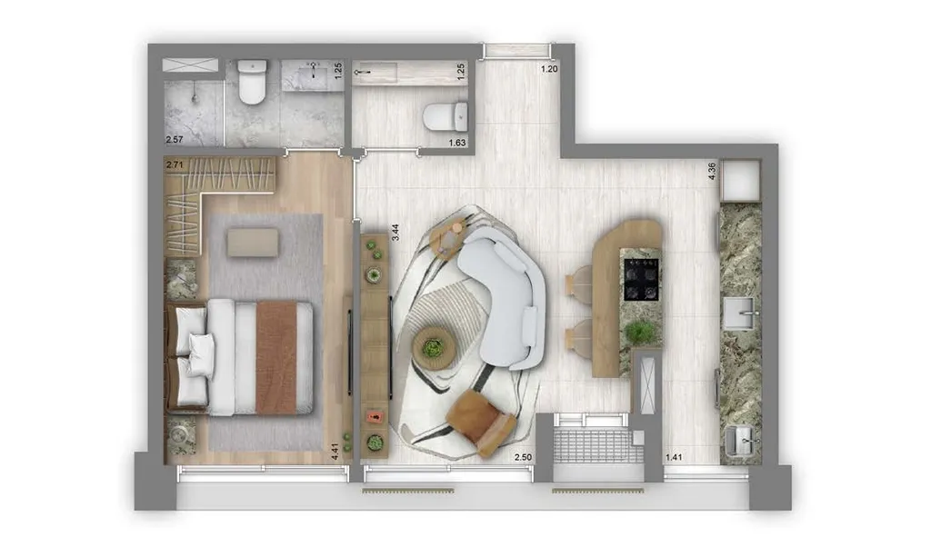 Planta da unidade Apartamento - 0082  - Art'Stone Residences