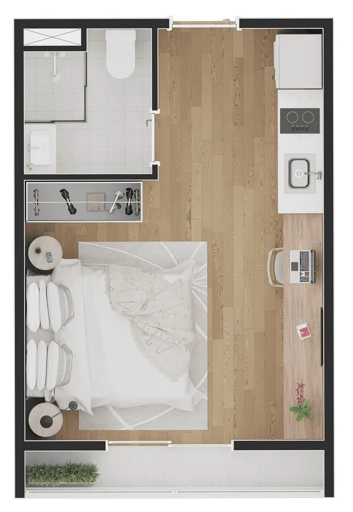 Planta da unidade Studio - 806  - Influencer Vila Mariana
