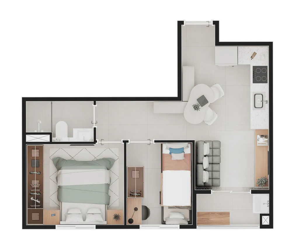 Planta da unidade Apartamento - 210  - Influencer Vila Mariana