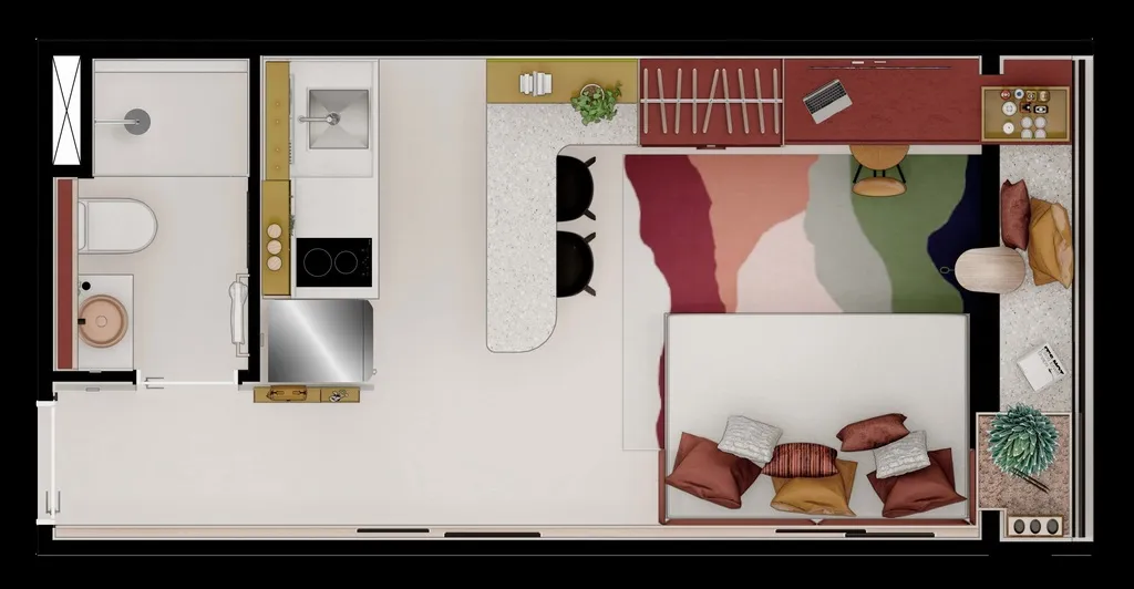 Planta da unidade Studio - 909  - Nurban Campo Belo