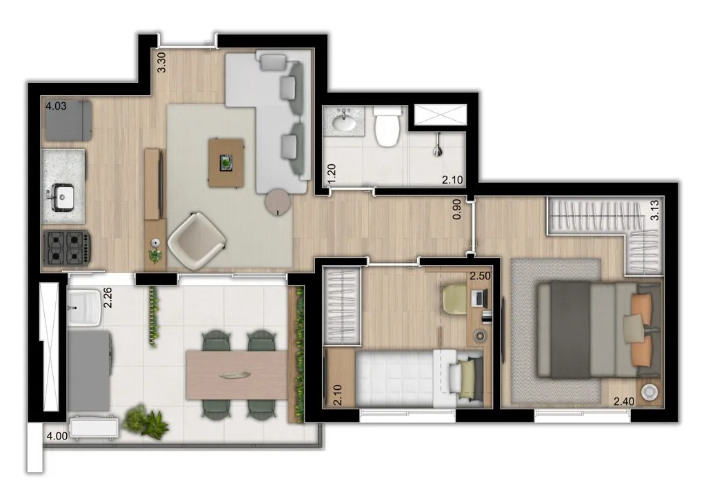 Planta da unidade Apartamento - 809  - Versos Ipiranga - Residencial