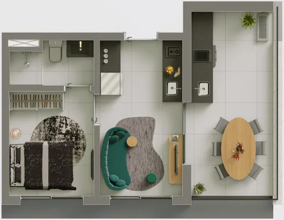 Planta da unidade Apartamento - B1108  - Vitacon Brigadeiro - Residencial - Fase 2