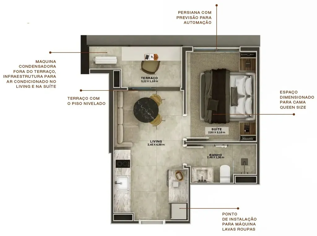 Planta da unidade Apartamento - U025  - WALKPAULISTA - NR